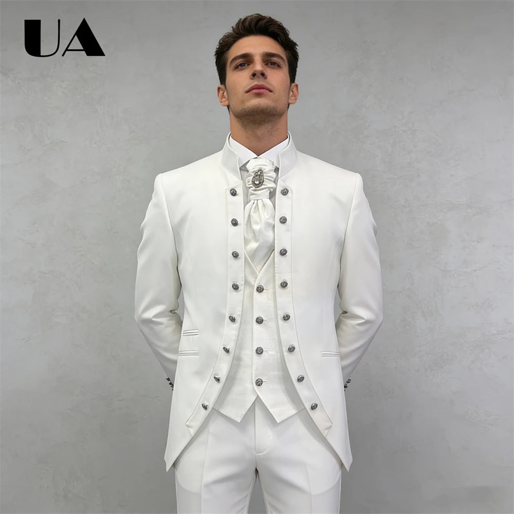 Costume formel 3 pièces pour hommes de Style Affrica (veste gilet pantalon) costume de mariage sur mesure pour le marié et le meilleur homme ULBYANRY