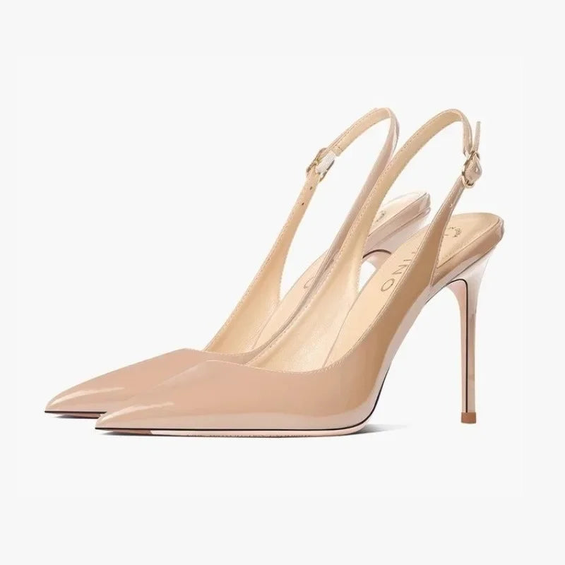 Sandales à talons ultra-hauts sexy et élégantes en cuir verni pour l'été, à bride, tendance, pour robe de soirée, chaussures pour femmes