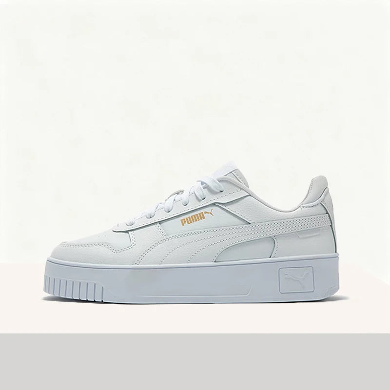 Puma Carina Street : baskets basses confortables, minimalistes, de haute qualité, durables et antidérapantes pour femmes – Blanc 389390-01