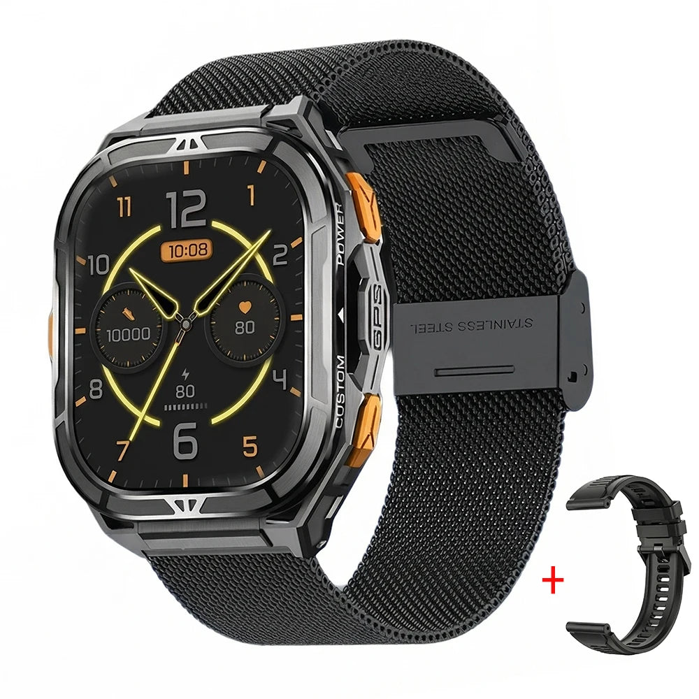 Montre connectée AMOLED de luxe, GPS réel, étanche 5ATM, tracker de fitness, montre intelligente, moniteur de santé sportive, montres pour homme iOS Android