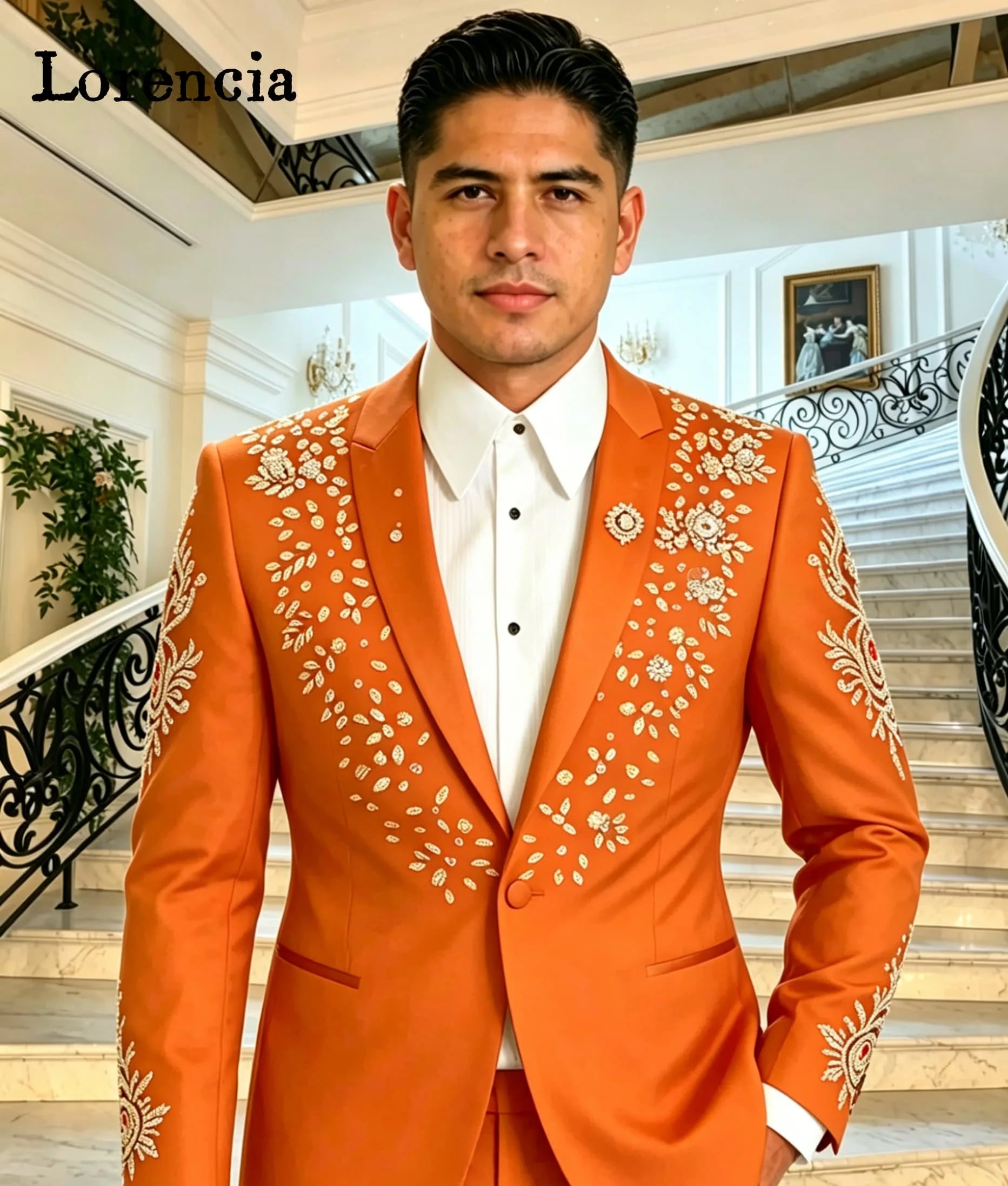 Costume de luxe pour homme 2 pièces, revers châle, coupe ajustée, smoking formel d'affaires, broderie de cristaux, blazer et pantalon de mariage, bikini personnalisé