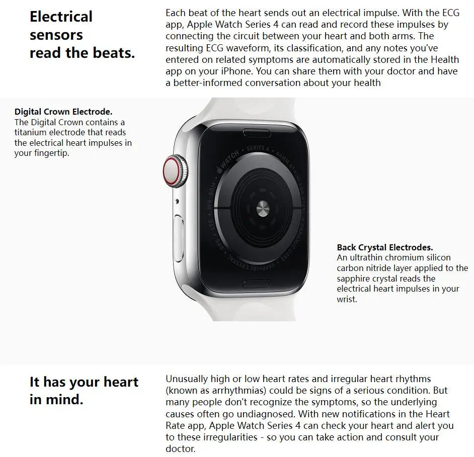 Apple Watch Series 4 Smartwatch, 40mm, 44mm, GPS, Aluminium, Bracelet dehors, Renouvelé