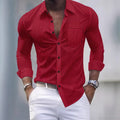 Chemise pour hommes 13 couleurs, chemise à manches longues à carreaux bleu clair et blanc, haut pour hommes coupe slim, décontracté, d'affaires et de déplacement.