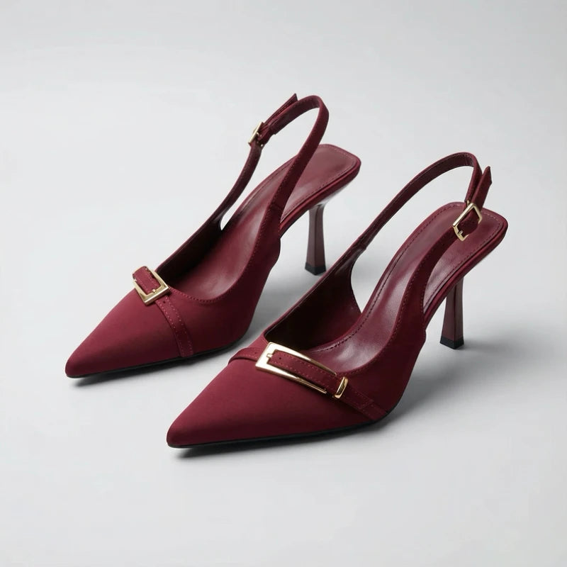 Nouvelles sandales décontractées pour femmes, couleur unie, mode estivale, avec boucle de marque, design 2026, confortables pour le quotidien et le bureau, talons hauts pour femmes