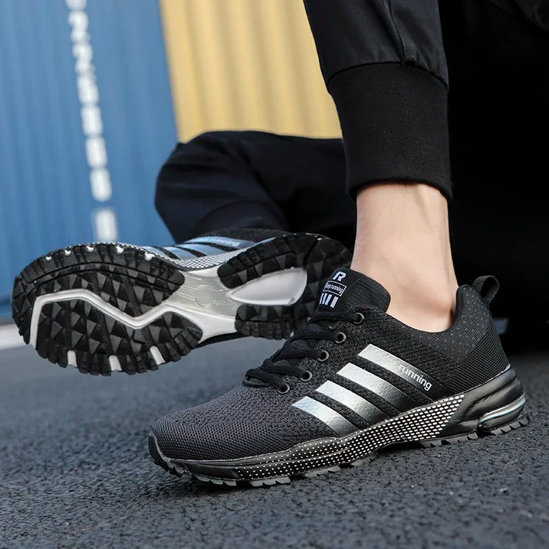 Baskets d'extérieur respirantes pour hommes, chaussures de sport légères, chaussures de course confortables, marche et entraînement, été