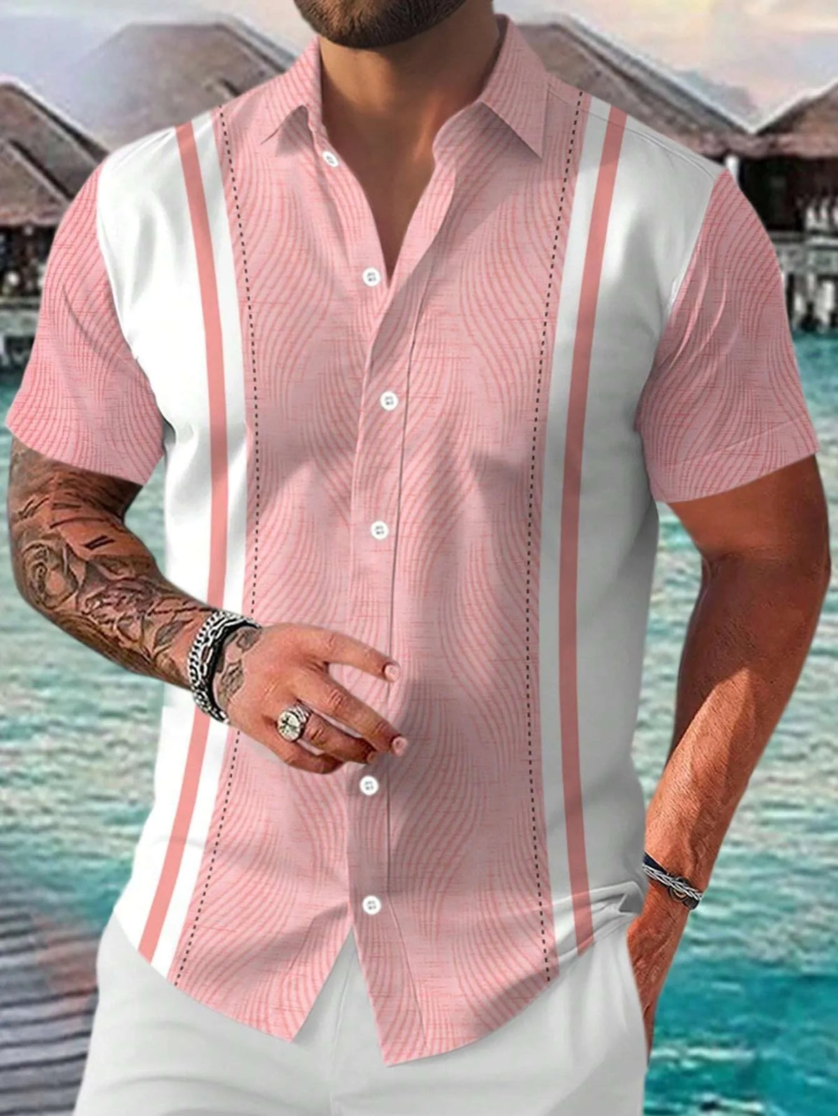 La nouvelle chemise à manches courtes pour hommes pour l'été 2025 est respirante, légère, décontractée et à la mode avec impression 3D