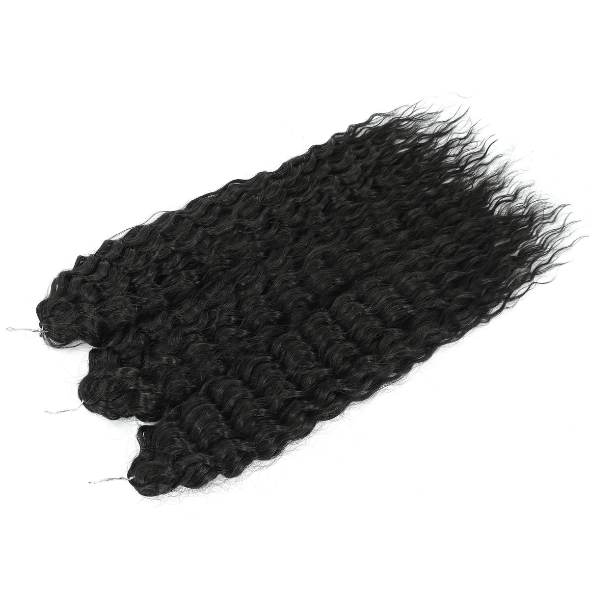 3 Pièces Tresses au Crochet Ombré Brun 300g 24' Ariel Deep Water Wave Blond Blanc Ombré Gris Paquets de Cheveux Synthétiques Haute Température