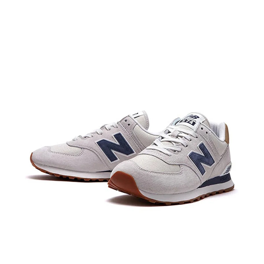 New Balance NB 574 Chaussures de course décontractées à tige basse avec amorti en tissu, résistantes à l'abrasion, unisexes, grises