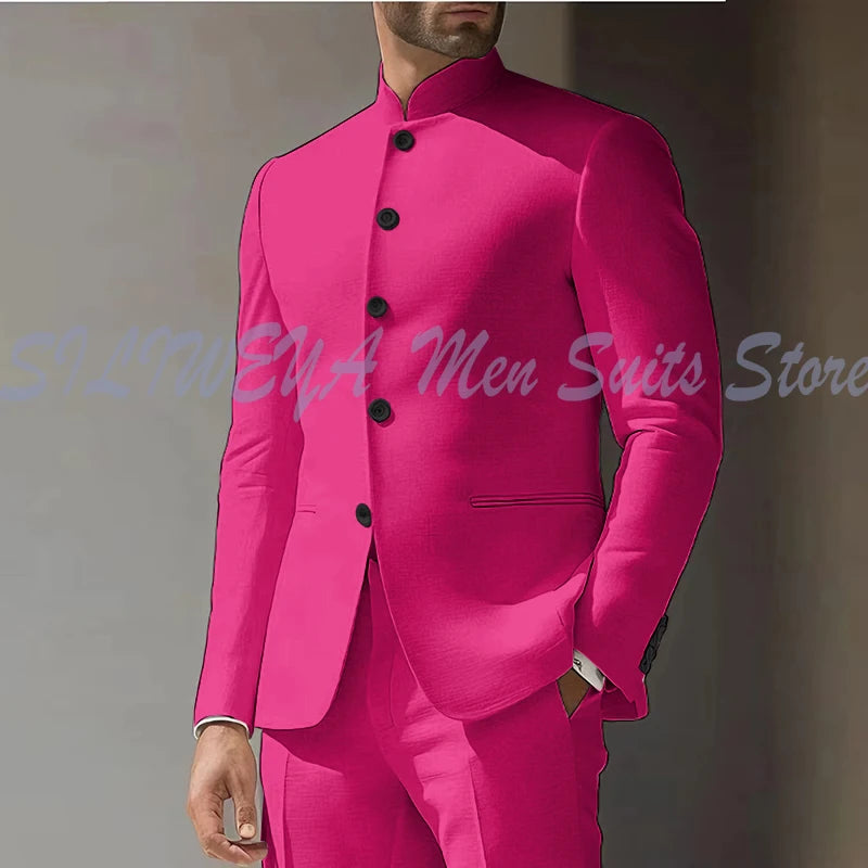 Costume Homme Blanc en Lin, Simple Boutonnage, 2 Pièces (Veste et Pantalon), pour Occasions Spéciales, Formel, Personnalisable, Vêtement Masculin Tendance Classique 2025