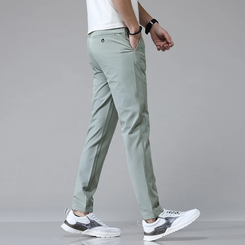 5 couleurs printemps été Ultra-mince hommes Stretch mince pantalon droit décontracté de haute qualité mode respirant Golf sport pantalon