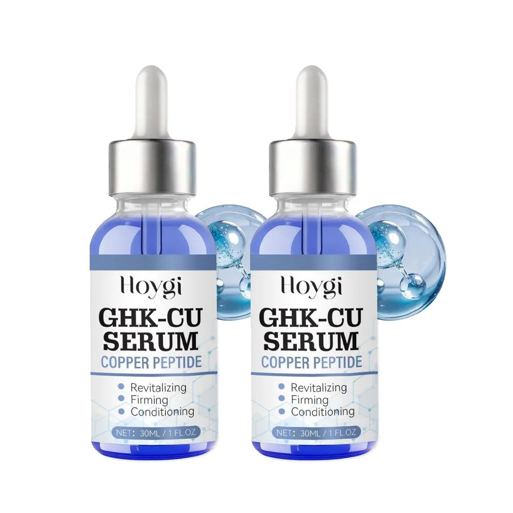 Sérum au cuivre et aux peptides GHK-Cu pour le visage, raffermissant, liftant, atténuant les ridules, resserrant les pores, réparateur de barrière cutanée, hydratant à l'acide hyaluronique