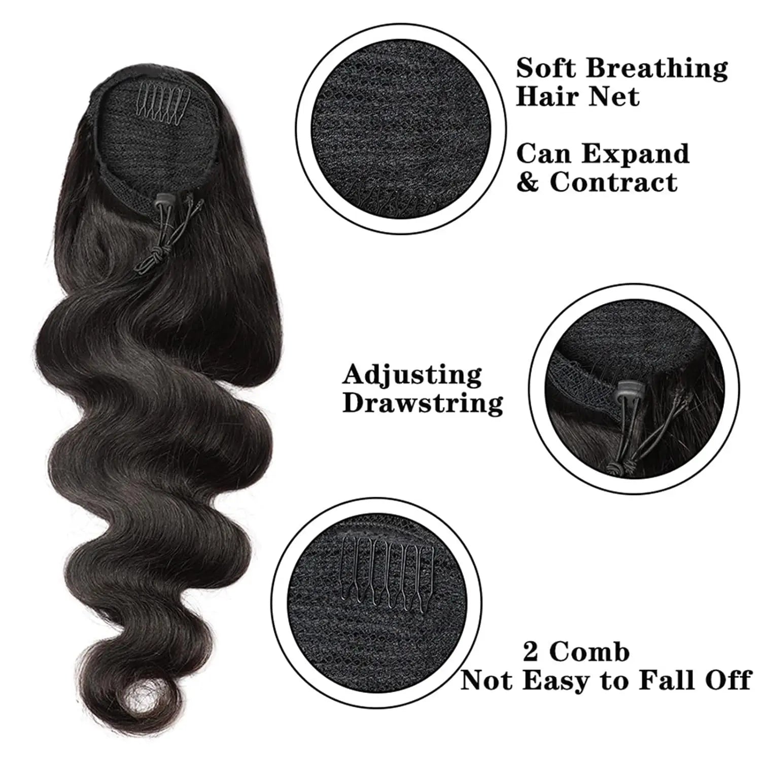 Extensions de cheveux humains à ondulations naturelles, 100% vrais cheveux humains brésiliens Remy, à clipser, pour femmes, couleur naturelle