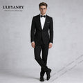 Costume de soirée classique noir ULBYANRY pour hommes, costume d'affaires 3 pièces coupe classique pour hommes, veste, pantalon et nœud papillon