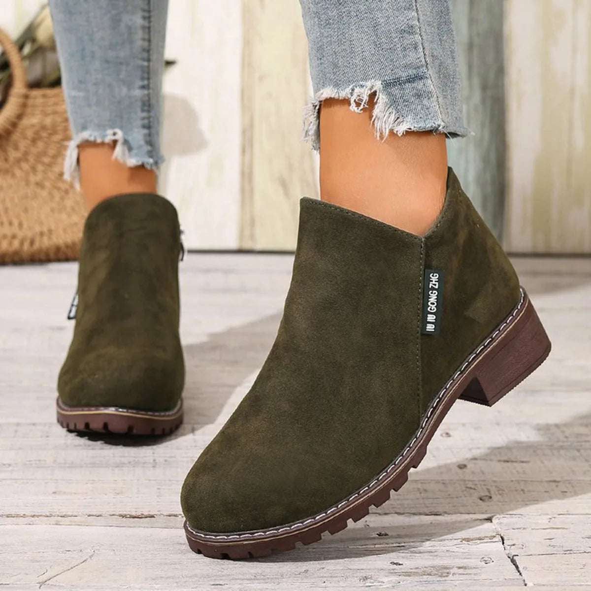 Bottines pour femmes, automne-hiver, fermeture éclair latérale, talon épais, confortables, élégantes, décontractées, formelles, nouvelle plateforme, chaussures tendance