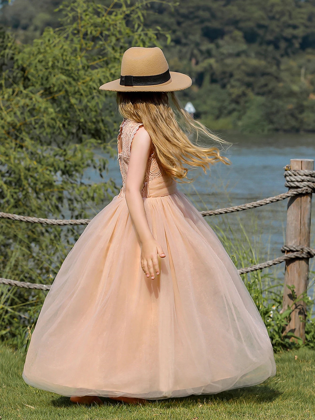Robe de soirée Champagne pour filles, sans manches, robe de bal de danse, broderie, mariage, anniversaire, luxe, princesse, dos nu, vente en gros