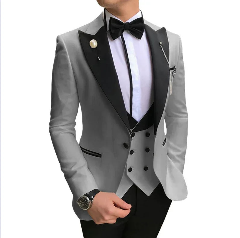 2024 hommes 3 pièces costumes pour hommes sur mesure marié garçons d'honneur Tuxedos mariage hommes costume Terno Masculino (veste + pantalon + gilet)