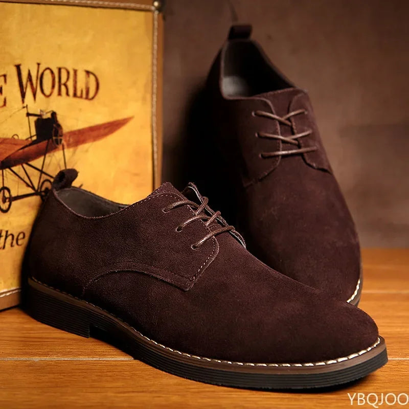 Chaussures Oxford pour hommes en cuir suédé PU, grandes tailles 38-48, chaussures décontractées pour hommes printemps-automne, chaussures habillées pour hommes