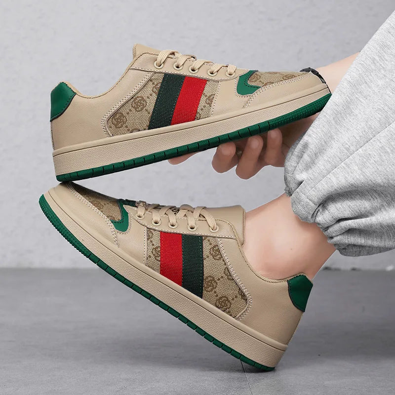 Chaussures de printemps pour hommes, chaussures décontractées en toile, tendance imprimées, chaussures de Skateboard plates et Cool, baskets à lacets, grande taille