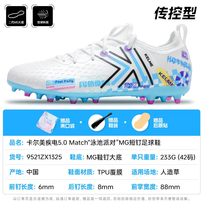 Chaussures de football Kelme pour hommes, crampons courts pour terrain synthétique, chaussures de match professionnelles, antidérapantes, chaussures d'entraînement pour terrain synthétique