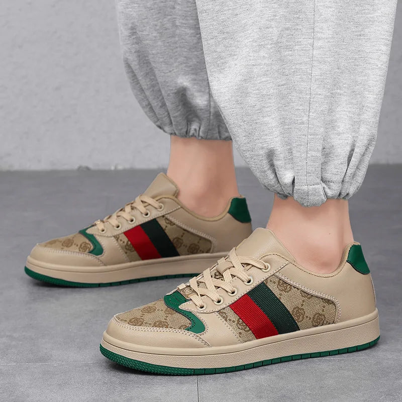Chaussures de printemps pour hommes, chaussures décontractées en toile, tendance imprimées, chaussures de Skateboard plates et Cool, baskets à lacets, grande taille