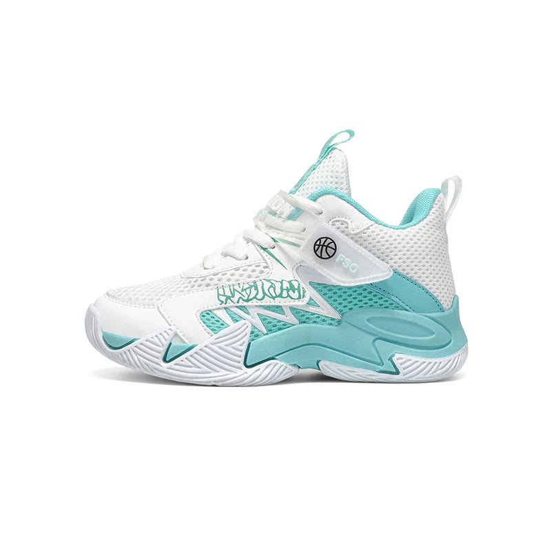 Chaussures de sport pour enfants, antidérapantes, absorbant les chocs, pour le basketball, usage quotidien, activités de plein air, chaussures de course montantes en mesh