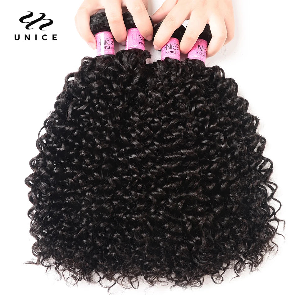 UNice Hair – lots de cheveux bouclés 100% naturels, 8-26 pouces, couleur naturelle, cheveux vierges, 1/3 pièces
