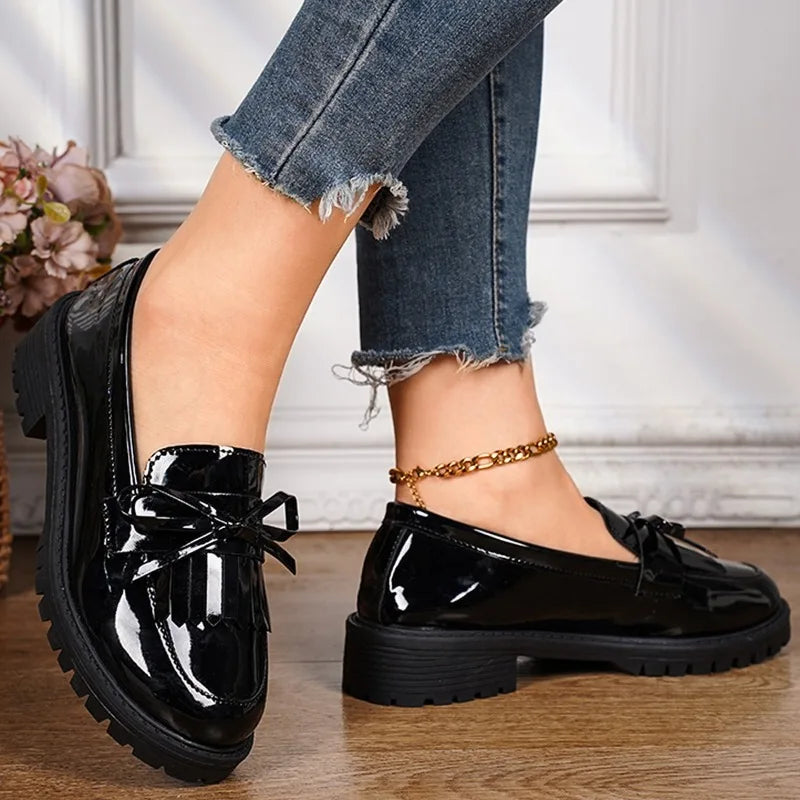 Chaussures grande taille pour femmes, mocassins à plateforme, confortables, à enfiler, chaussures de travail, chaussures décontractées, été-automne, 36-43
