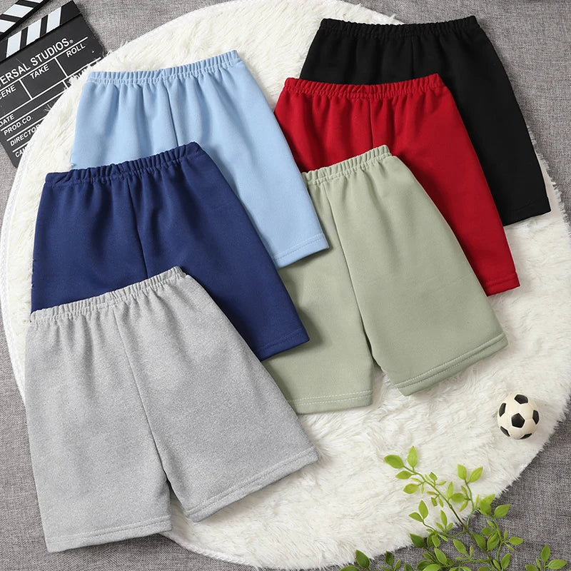 Short à Bretelles Solides pour Enfant Garçon et Fille, Pantalon Joker Confortable à Taille artificiel astique, Mode Décontractée, 1/3/6 Pièces