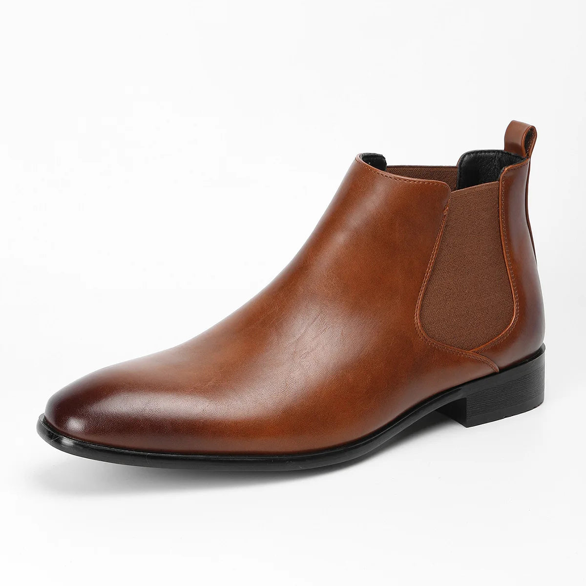 Bottines Chelsea en daim pour hommes, chaussures d'affaires en cuir à bout carré, bottes courtes à enfiler, grande taille, chaussures de styliste pour hommes