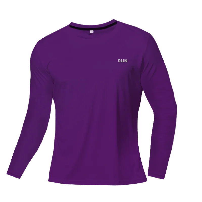 T-Shirt à manches longues en soie glacée pour hommes, Section fine, séchage rapide, respirant, Simple, vêtements de sport décontractés en plein air, équipement de Fitness, printemps