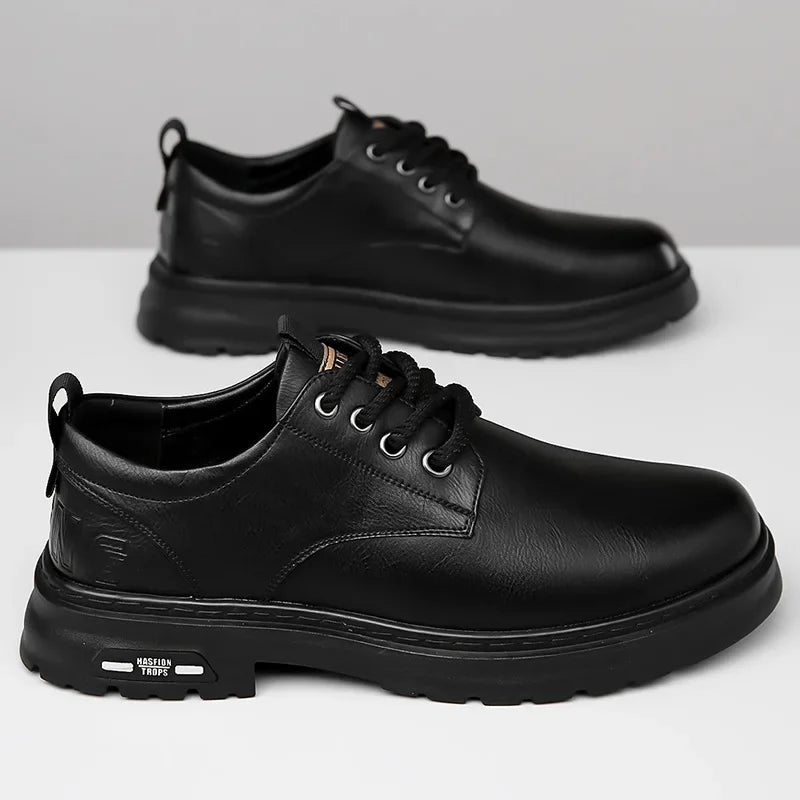Chaussures en cuir décontractées pour hommes, chaussures De styliste tendance à plateforme assorties avec tout, chaussures d'affaires respirantes en cuir Zapatos De Hombre