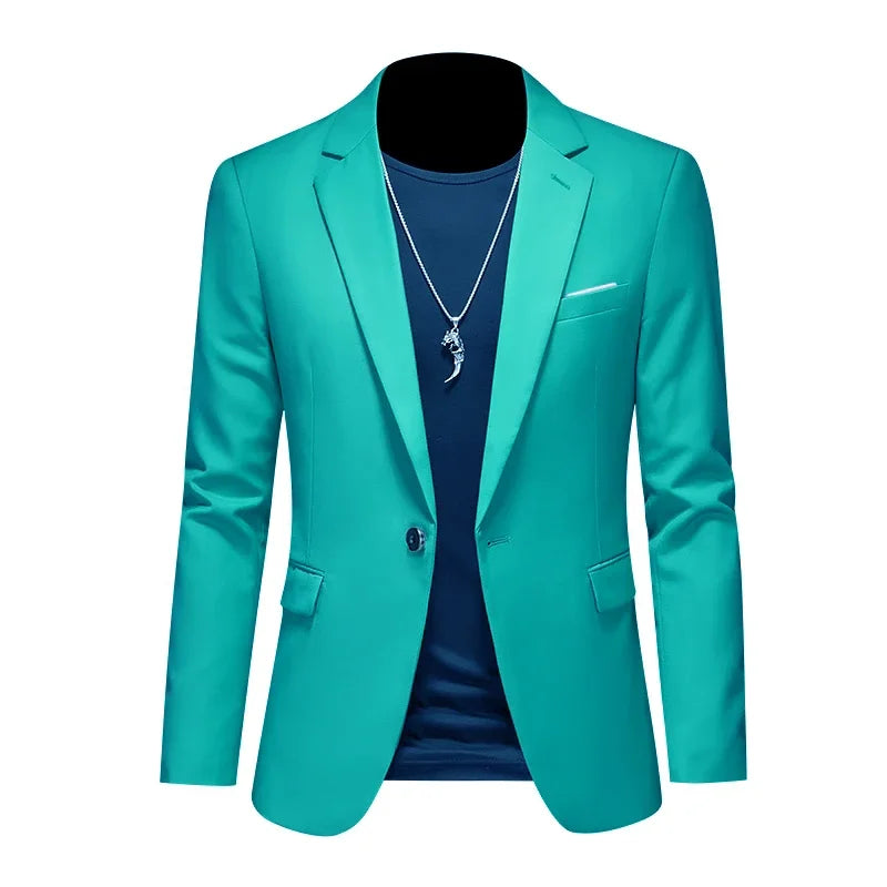 Boutique de mode couleur unie haut de gamme marque décontracté affaires hommes Blazer marié robe de mariée Blazers pour hommes costume hauts Jacke manteau