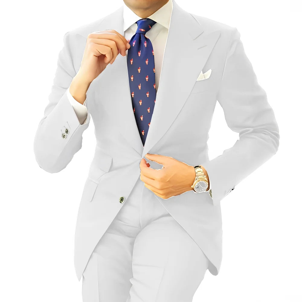 Costume formel pour hommes, vêtements de travail longs pour le bureau, veste de smoking pour marié, pantalon, costume sur mesure, Blazer gris foncé, XS-5XL