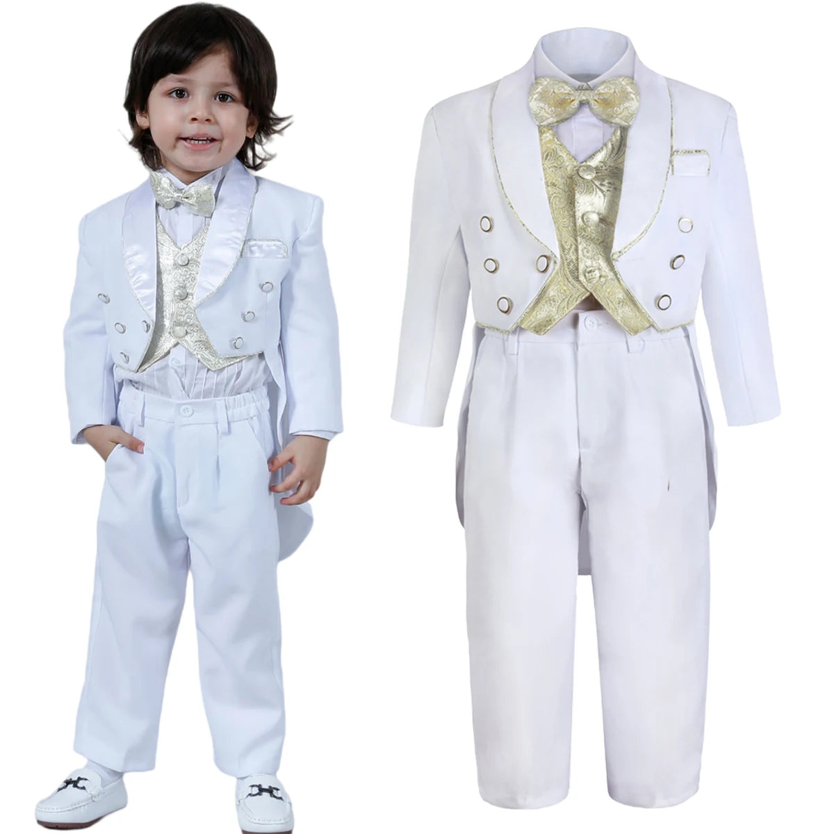 Tenue de baptême pour garçons, smoking pour enfants, vêtements de cérémonie de mariage pour tout-petits imbibés, ensemble formel d'hiver pour bébé