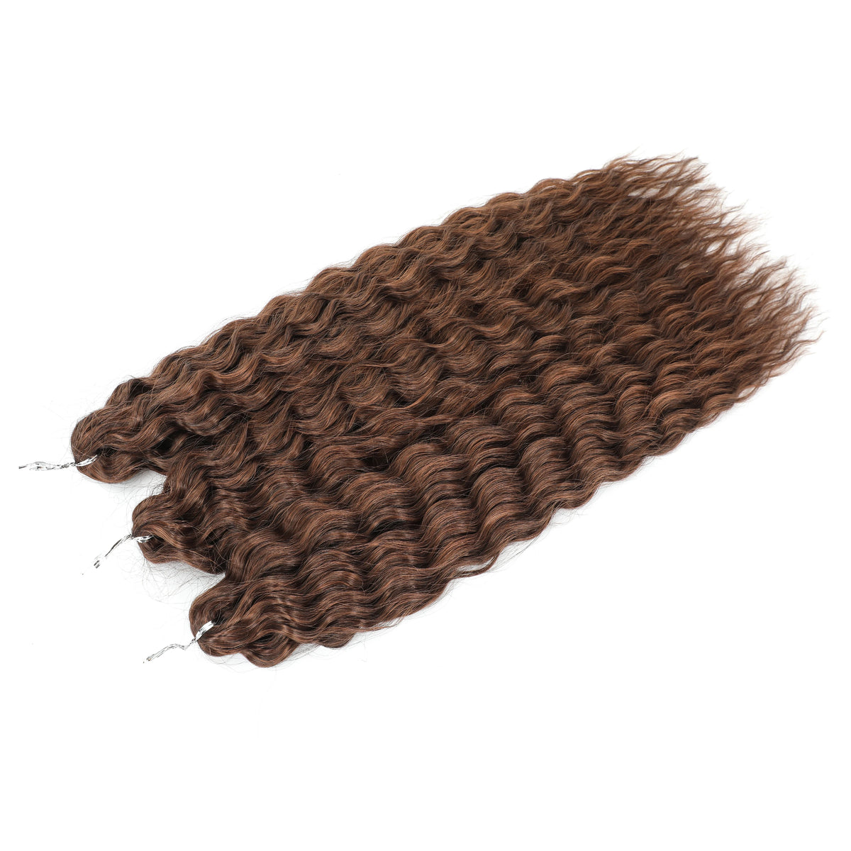 3 Pièces Tresses au Crochet Ombré Brun 300g 24' Ariel Deep Water Wave Blond Blanc Ombré Gris Paquets de Cheveux Synthétiques Haute Température
