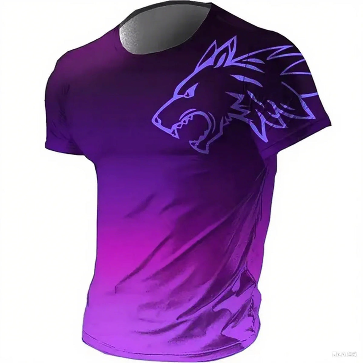 T-shirts pour hommes fitness vêtements de sport 2024 été Vintage hommes 3d imprimé séchage rapide dégradé T-shirt Animal loup à manches courtes