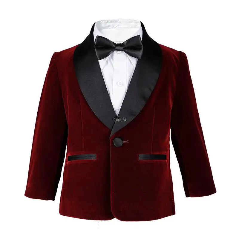 Robe d'anniversaire pour enfants de 1 an, Blazer en velours vert, veste et pantalon, costume de photographie, vêtements de fête pour spectacle de mariage