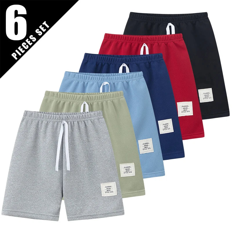 Short à Bretelles Solides pour Enfant Garçon et Fille, Pantalon Joker Confortable à Taille artificiel astique, Mode Décontractée, 1/3/6 Pièces