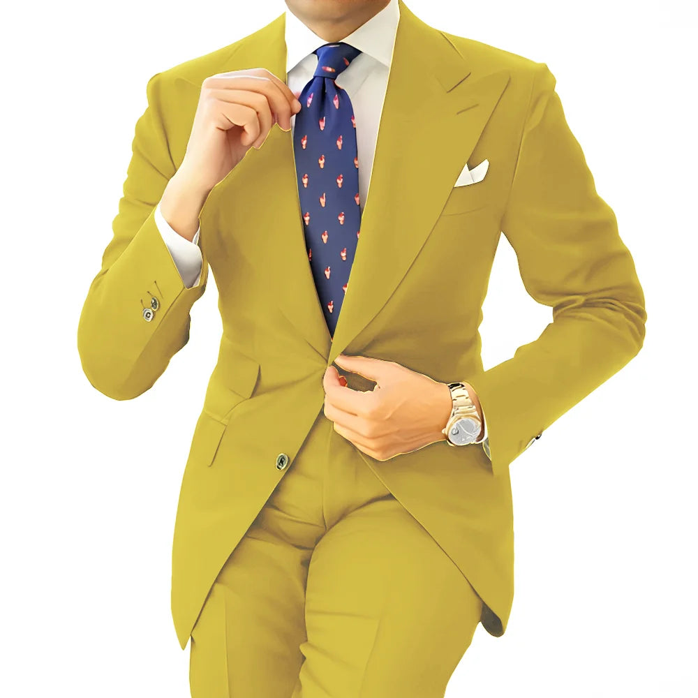 Costume formel pour hommes, vêtements de travail longs pour le bureau, veste de smoking pour marié, pantalon, costume sur mesure, Blazer gris foncé, XS-5XL