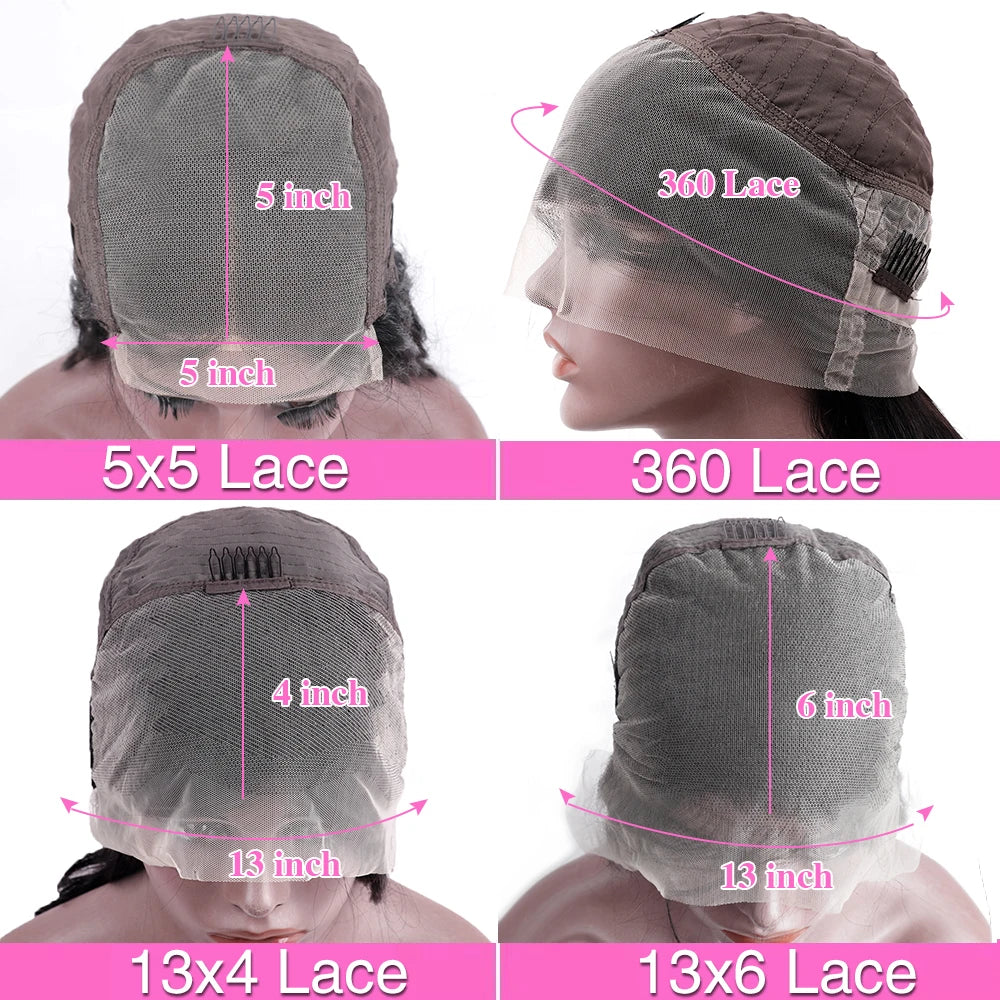 HD Transparent 13x4 13x6 vague de corps dentelle avant perruque pré plumée 360 dentelle frontale perruque perruques de cheveux humains pour les femmes 5x5 perruque 200 densité
