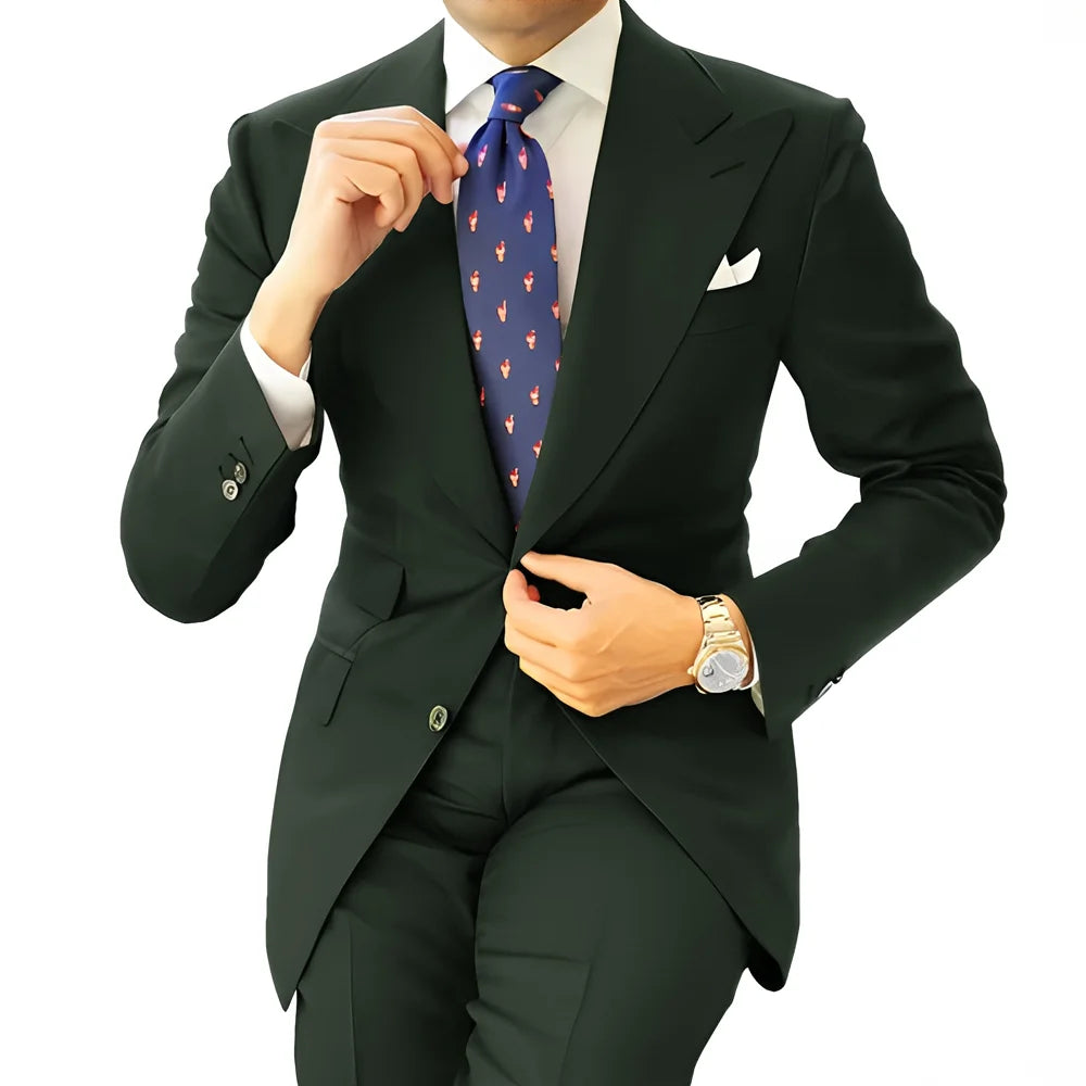 Costume formel pour hommes, vêtements de travail longs pour le bureau, veste de smoking pour marié, pantalon, costume sur mesure, Blazer gris foncé, XS-5XL