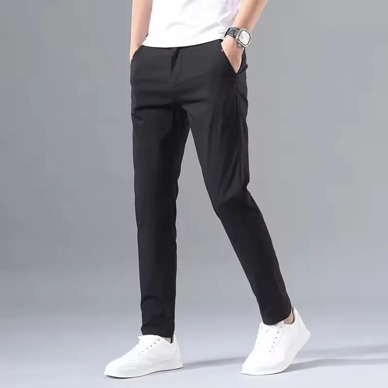 2025 printemps automne mince mince hommes pantalons décontractés classique affaires coton Stretch Golf pantalon mode coréenne mâle vêtements pantalons