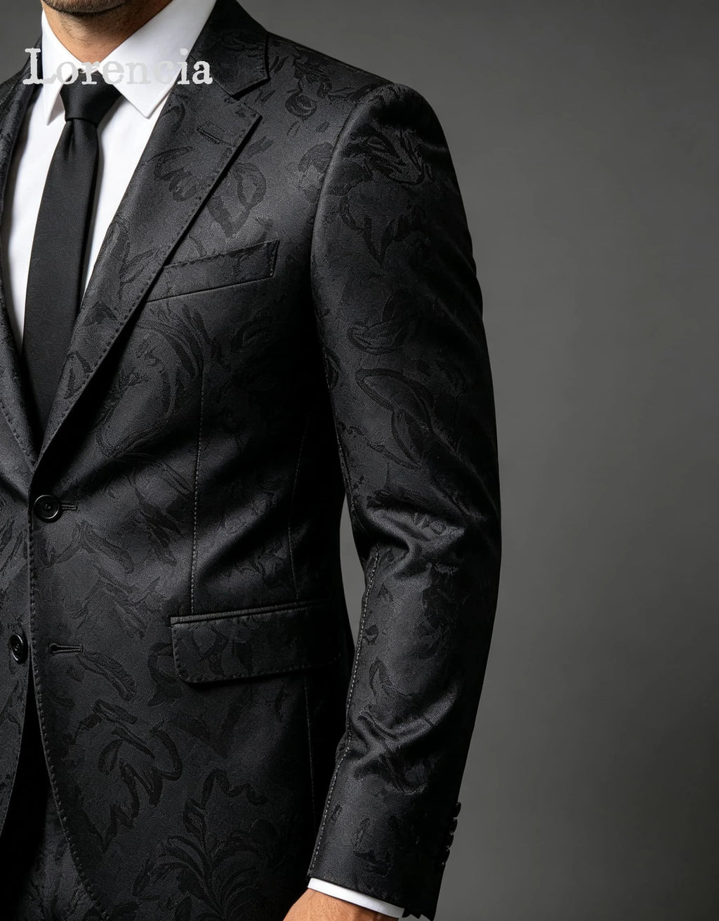 Costumes élégants pour hommes en jacquard floral, coupe ajustée, pour marié, mariage, smoking, ensemble 2 pièces, blazer pour soirée formelle, costumes sur mesure pour homme