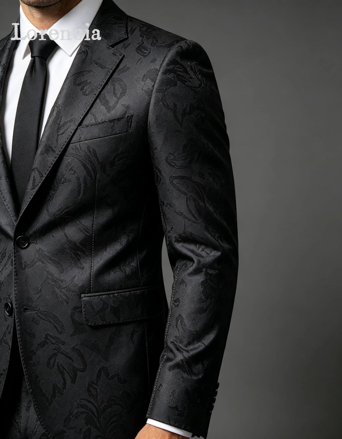 Costumes élégants pour hommes en jacquard floral, coupe ajustée, pour marié, mariage, smoking, ensemble 2 pièces, blazer pour soirée formelle, costumes sur mesure pour homme