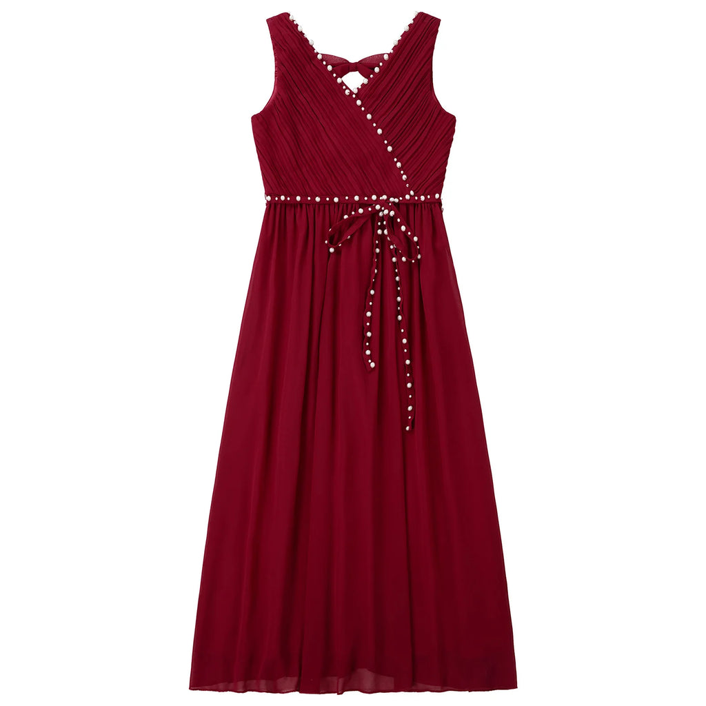 Robe à Fleurs en Mousseline de Soie pour Fille, Tenue de Mariage, Demoiselle d'Honneur, ixd'Anniversaire, Découpe, Col en V Froncé, Été