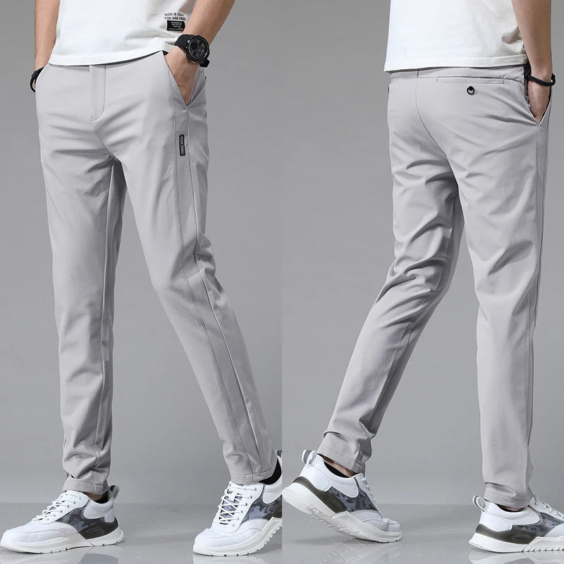 5 couleurs printemps été Ultra-mince hommes Stretch mince pantalon droit décontracté de haute qualité mode respirant Golf sport pantalon