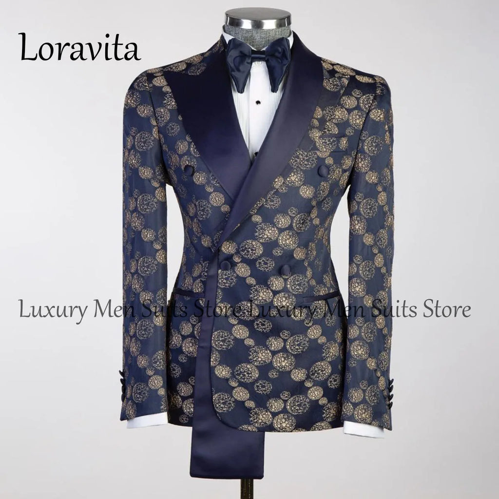 Tuxedo personnalisé de luxe perlé hommes costumes 2 pièces ensembles mâle dîner fête Blazers coupe ajustée marié bal Terno Masculinos Completo