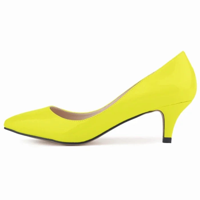 LOSLANDIFEN classique Sexy bout pointu 5 cm bas Med chaton talons hauts femmes pompes chaussures printemps marque Design robe chaussures de mariage