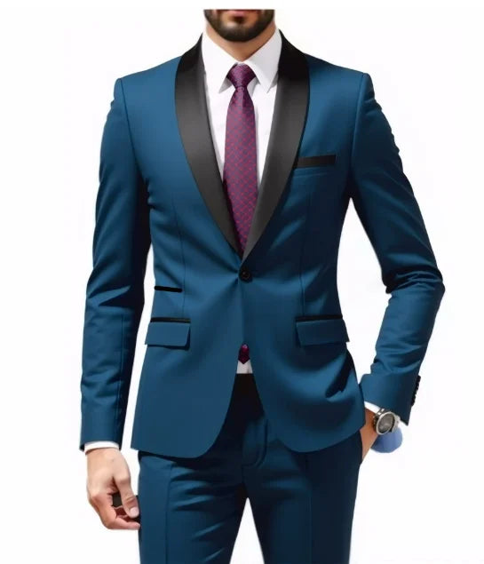 Veste de costume deux pièces décontractée pour hommes, nouvelle mode Business, confortable et respirant, coupe cintrée, fente latérale, bouton unique + pantalon