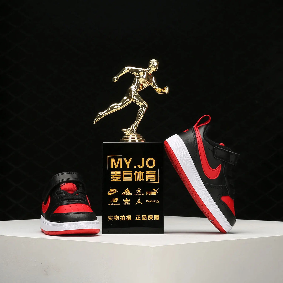 Nike véritable chaussures de sport décontractées en Velcro pour enfants, absorbant les chocs, résistantes à l'usure, confortables et respirantes BQ5453-007